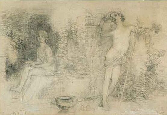 Arnold Böcklin: Die Klage des Hirten (Daphnis und Amaryllis) (um 1868)