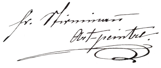 Stirnimann unterzeichnet einen Brief aus Paris mit «Art-peintre». Brief Stirnimann an Kirchenbaukommission Schötz, 6. April 1882