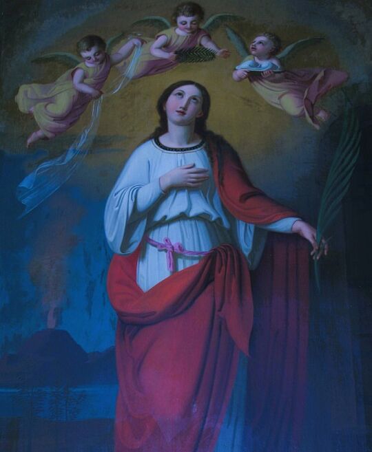 Werk Pfarrkirche Fislisbach AG: Hl. Agatha im Engelreigen