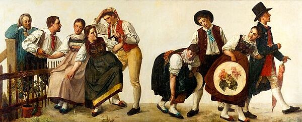 Friedrich Stirnimann: Kilbi Kirchweih im Kanton Luzern: Spaziergang (1891) 