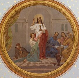 Friedrich Stirnimann: Deckenbild «Abendmahl» (um 1878) in der Pfarrkirche Schötz
