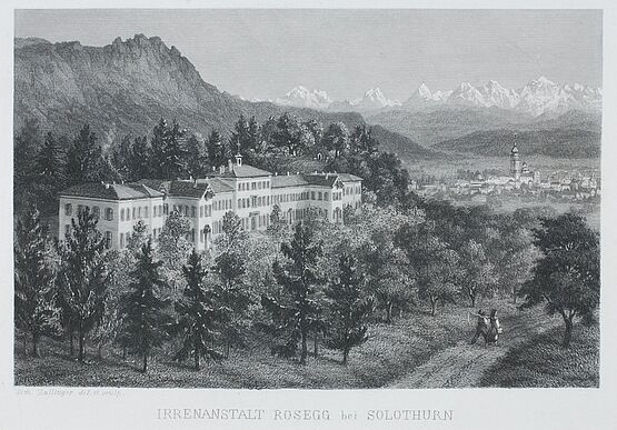 Heilanstalt Rosegg bei Solothurn (1866). Vedute von Heinrich Zollinger