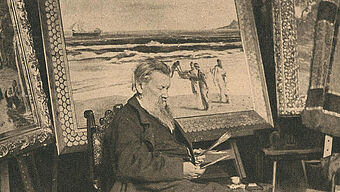 Ernst Stückelberg in seinem Atelier